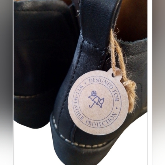Sofft Wedge 10 Black Boho Waterproof Snow Rain Leather Chelsea Ankle Booties New - Picture 4 of 10